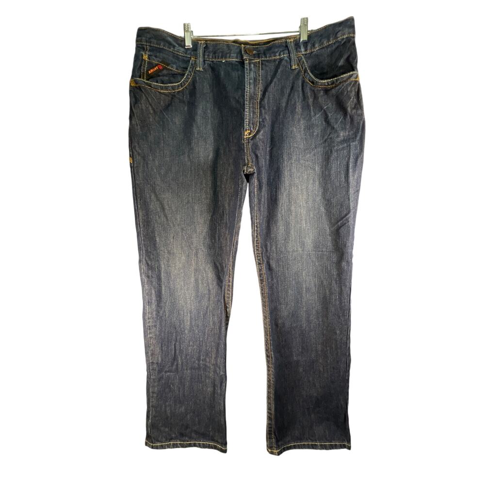 Ariat, F/R Low Rise M4 Boot Cut Jeans Denim Blue Size 42x30 CAT 2 100% Cotton